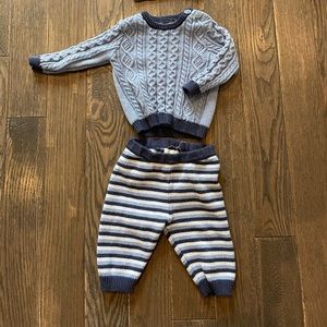3-6 months matching sweater and pants.